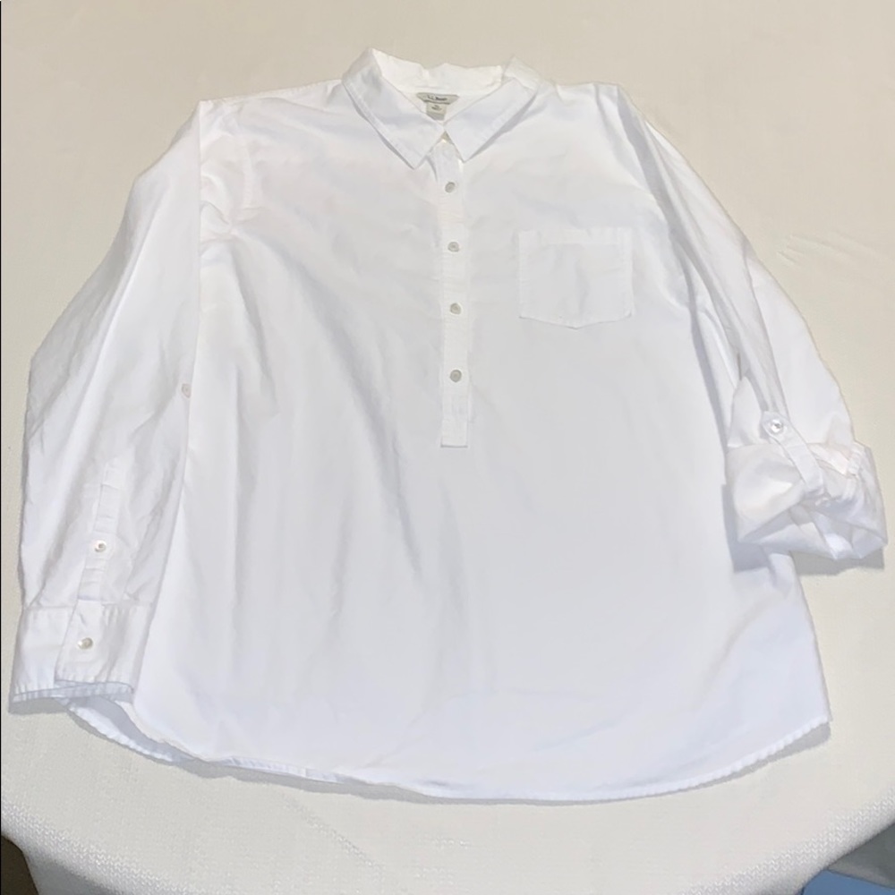 LL Bean partial button tunic, NWOT